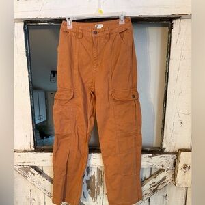 26 Billabong Women’s Y2K Cargo Pants Rust Utility Pockets Straight Leg Size